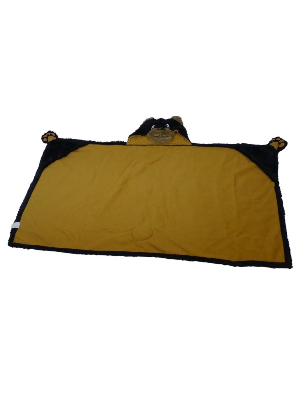 Best Brands Kids Hooded Bear Blanket Black Brown 26" x 49.5" Soft Plush